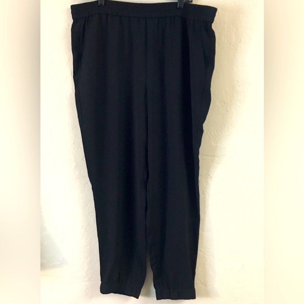 Banana Republic Dress Pants Joggers 16S Black Office Business Casual Relaxed Fit